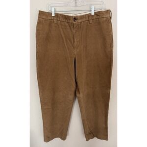 LL Bean Classic Fit Men's Tan Corduroy Pants 36x32 Academia Preppy Warm